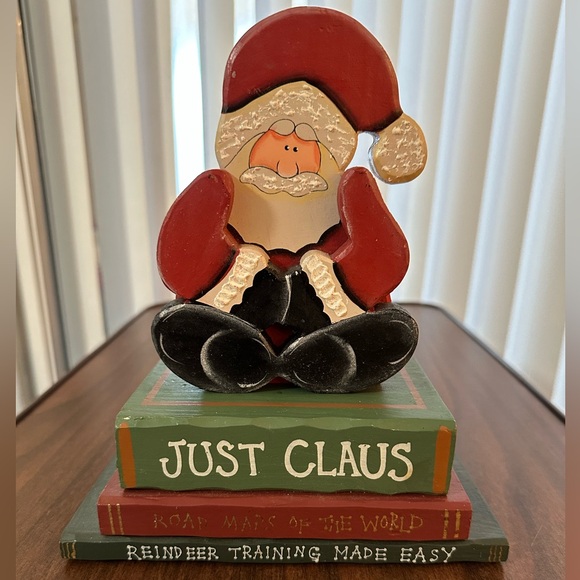 Crazy Mountain Henton Other - VTG🎅Santa Claus Holiday Decoration Sitting on Top of 📚Books